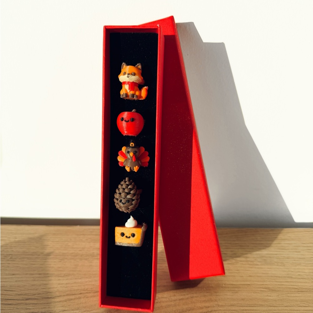Thanksgiving 3D Printed Wine Tags Set #1